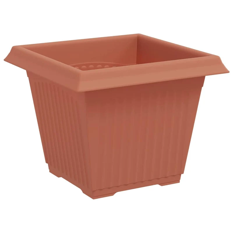 Maceta Cuadrada Para Flores 6 Uds. Rojo Ladrillo Plástico