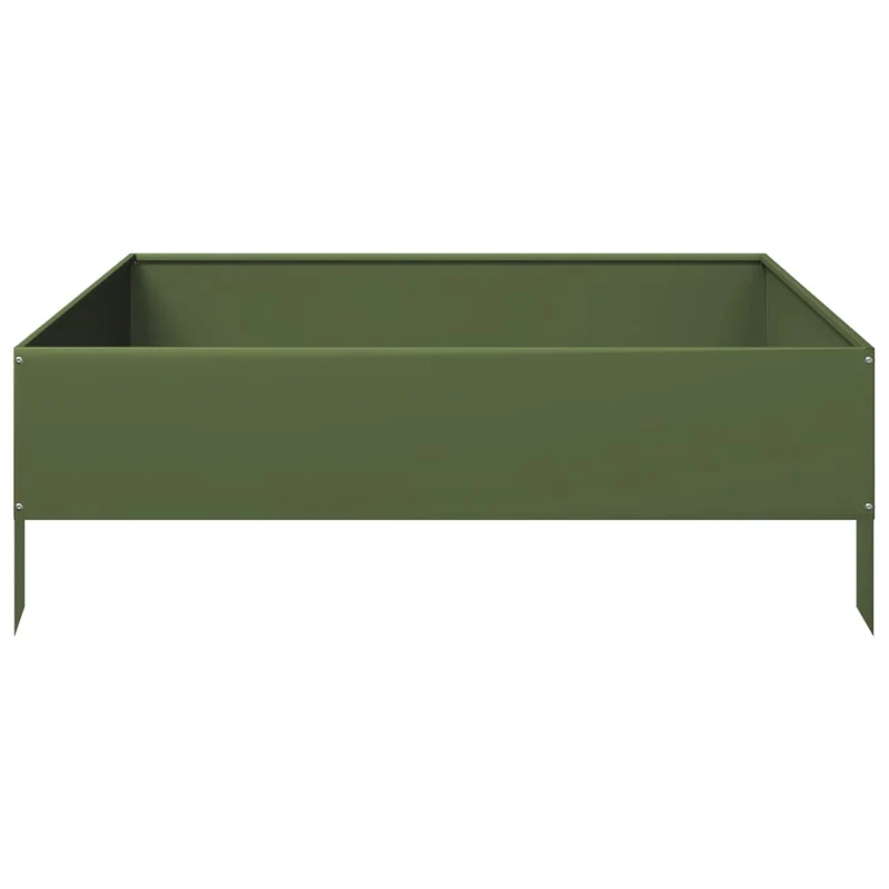 Arriate De Acero Verde Oliva 100x100x33,5 Cm