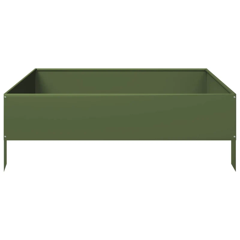 Arriate De Acero Verde Oliva 100x100x33,5 Cm