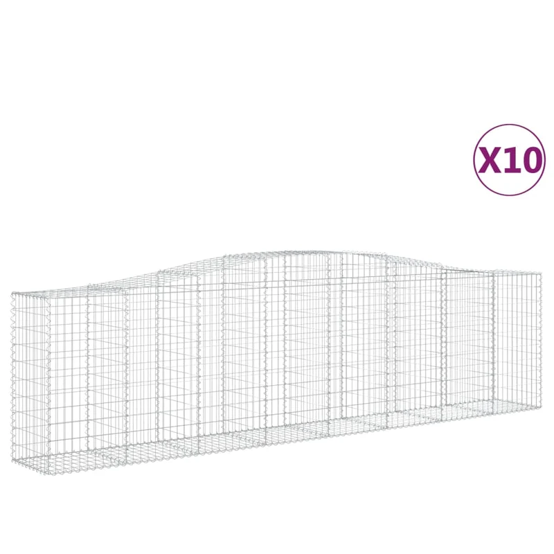 Cestas De Gaviones 10 Uds Forma De Arco Hierro 400x50x100/120cm