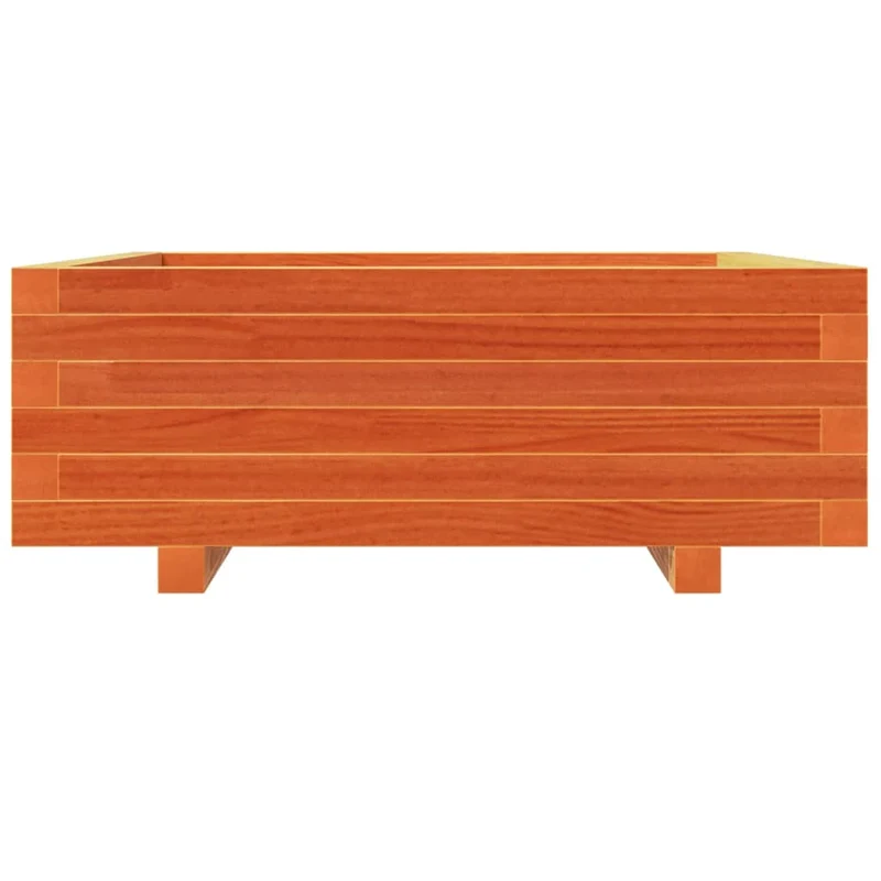 Jardinera De Madera Maciza De Pino Marrón Cera 70x70x26,5 Cm