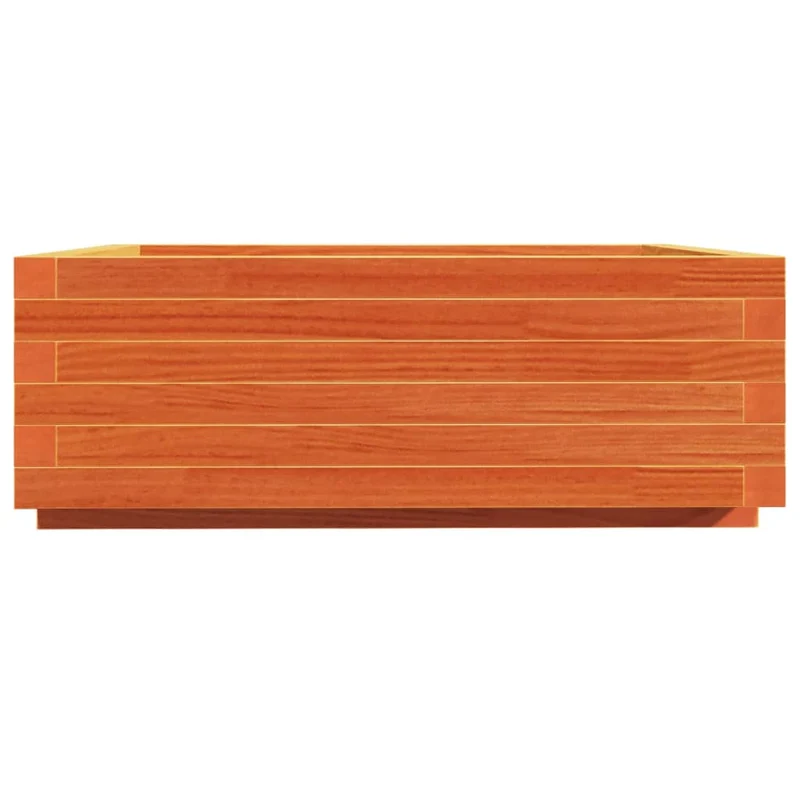 Jardinera De Madera Maciza De Pino Marrón Cera 70x70x26,5 Cm