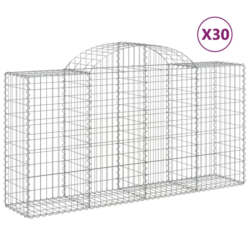Cestas De Gaviones 30 Uds Forma De Arco Hierro 200x50x100/120cm