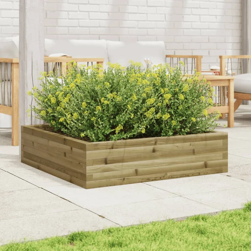 Jardinera De Madera De Pino Impregnada 90x90x23 Cm