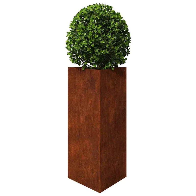 Jardineras Triangulares 2 Uds Acero Oxidado 40x34,5x75 Cm