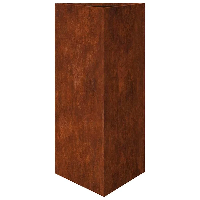 Jardineras Triangulares 2 Uds Acero Oxidado 40x34,5x75 Cm