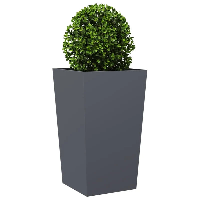 Jardineras 2 Uds Acero Gris Antracita 45x45x75 Cm