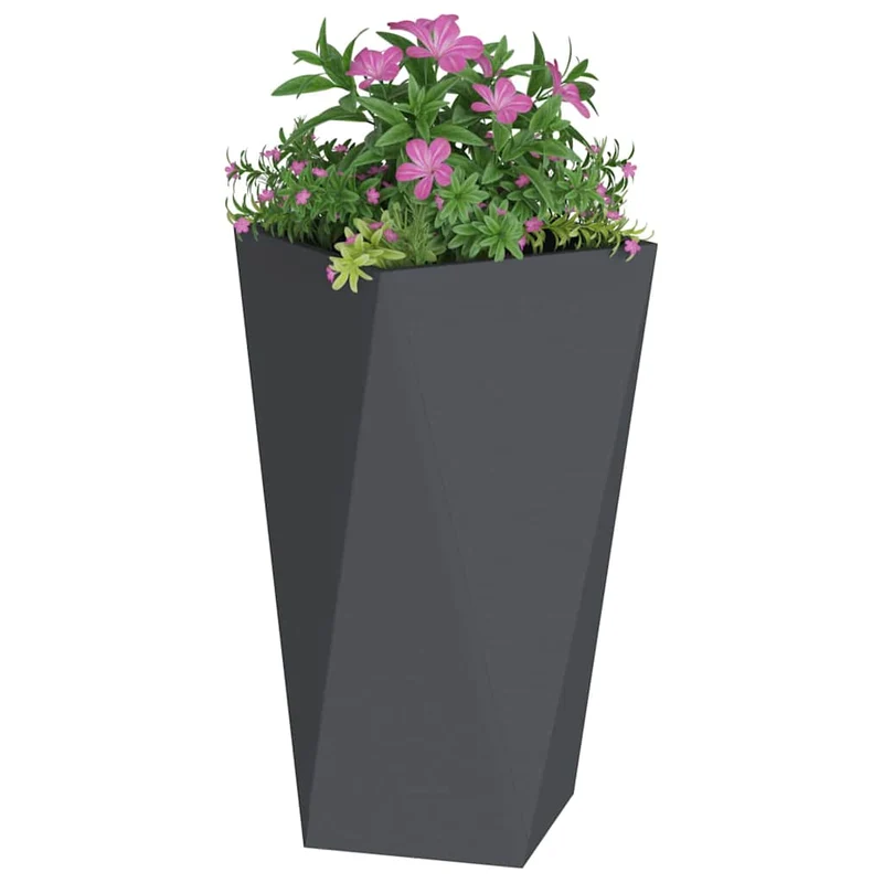 Jardinera Antracita 40 X 40 X 75 Cm Acero