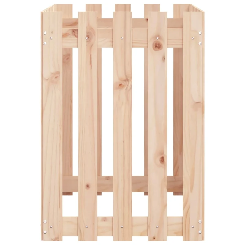 Arriate Elevado Jardín Con Valla Madera Maciza Pino 100x50x70cm