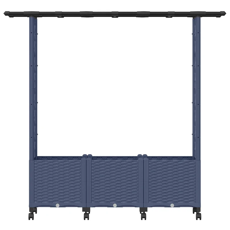 Cama Elevada Con Trellis Y Techo Gris 162,5 X 40 X 142 Cm Pp