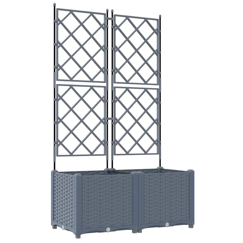 Macetero De Jardín 2 Uds. Gris Claro 80 X 40 X 143 Cm Pp