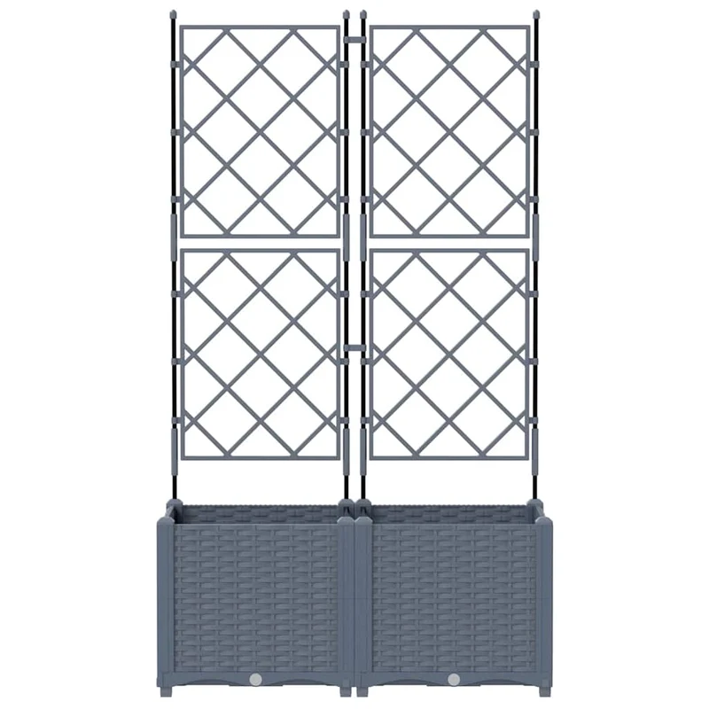 Macetero De Jardín 2 Uds. Gris Claro 80 X 40 X 143 Cm Pp