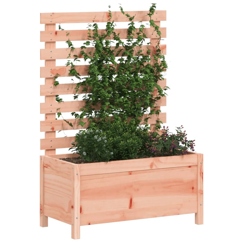 Jardinera Con Estantería Madera Maciza Douglas 79x39,5x114 Cm