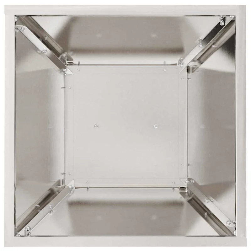 Maceta Pilar Plateado 35 X 35 X 73 Cm Acero Inoxidable