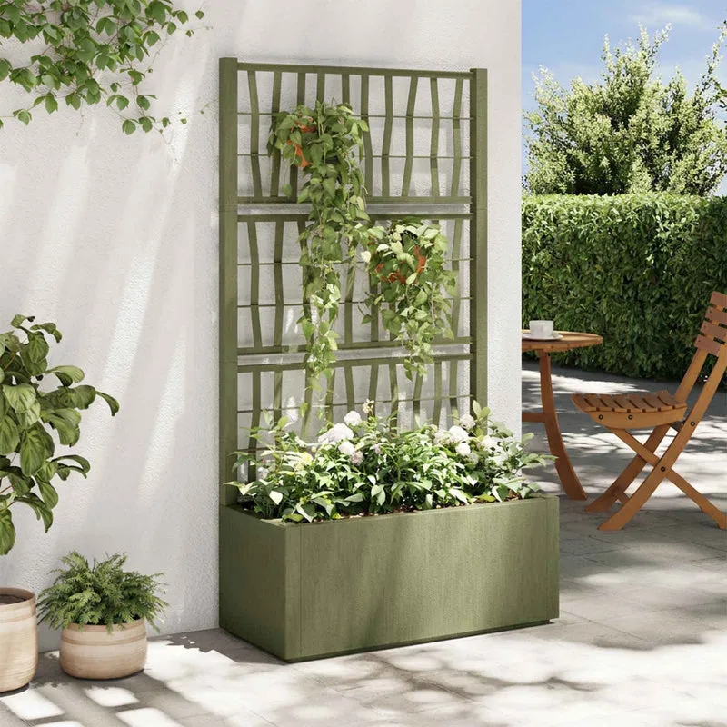Maceta De Jardín Con Enrejado Verde 80 X 36 X 140 Cm Pp