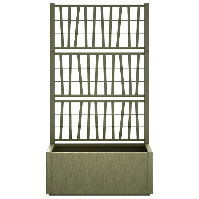 Maceta De Jardín Con Enrejado Verde 80 X 36 X 140 Cm Pp