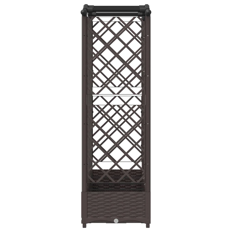 Cama Elevada Con Trellis Y Techo Marrón 203,5 X 40 X 123 Cm Pp