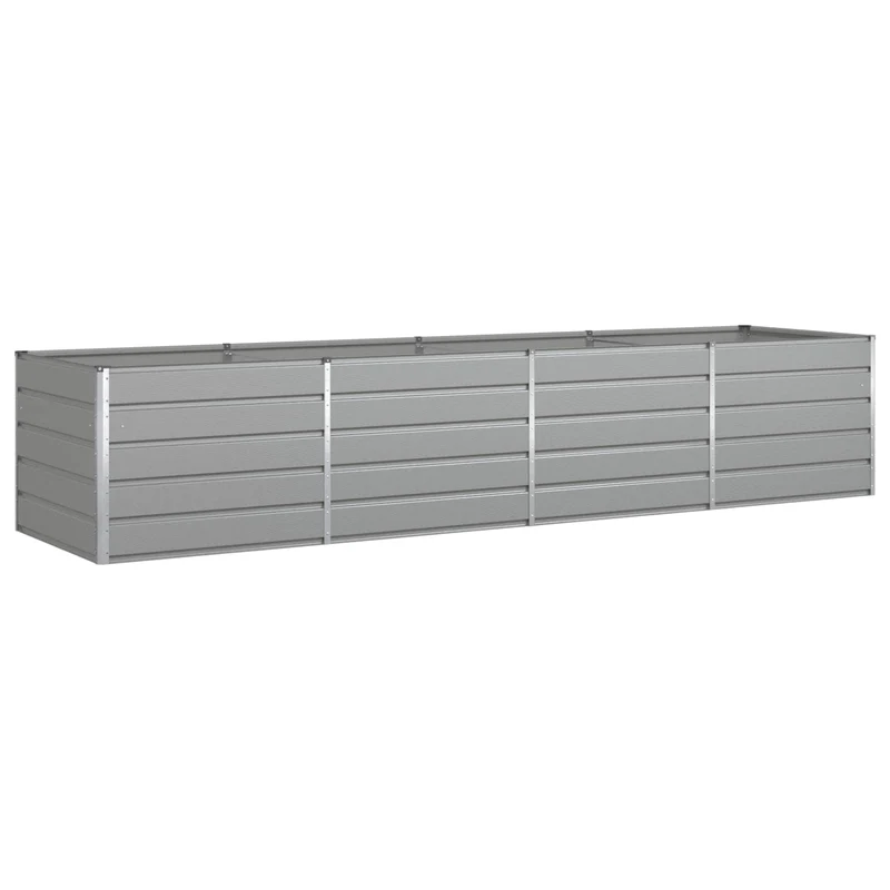 Jardinera Gris Claro 385 X 100 X 75 Cm Acero Galvanizado