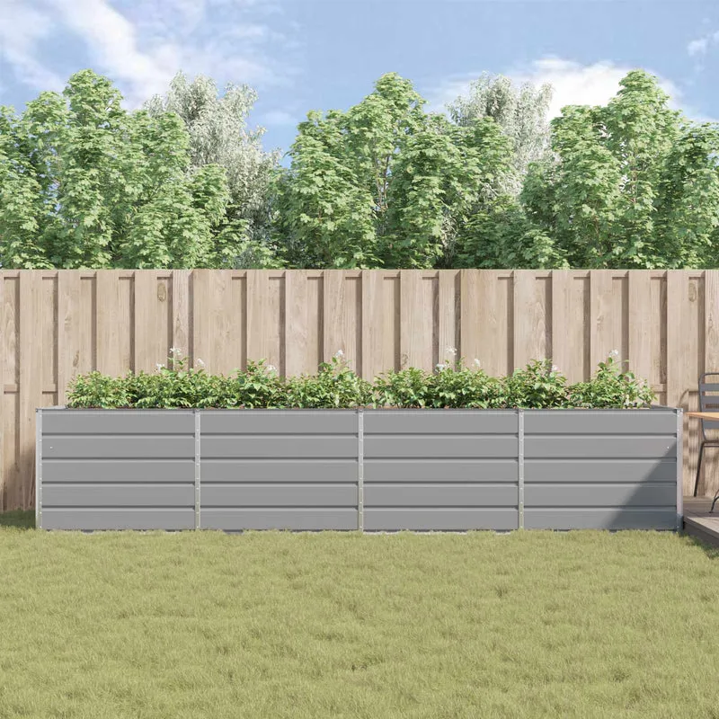 Jardinera Gris Claro 385 X 100 X 75 Cm Acero Galvanizado