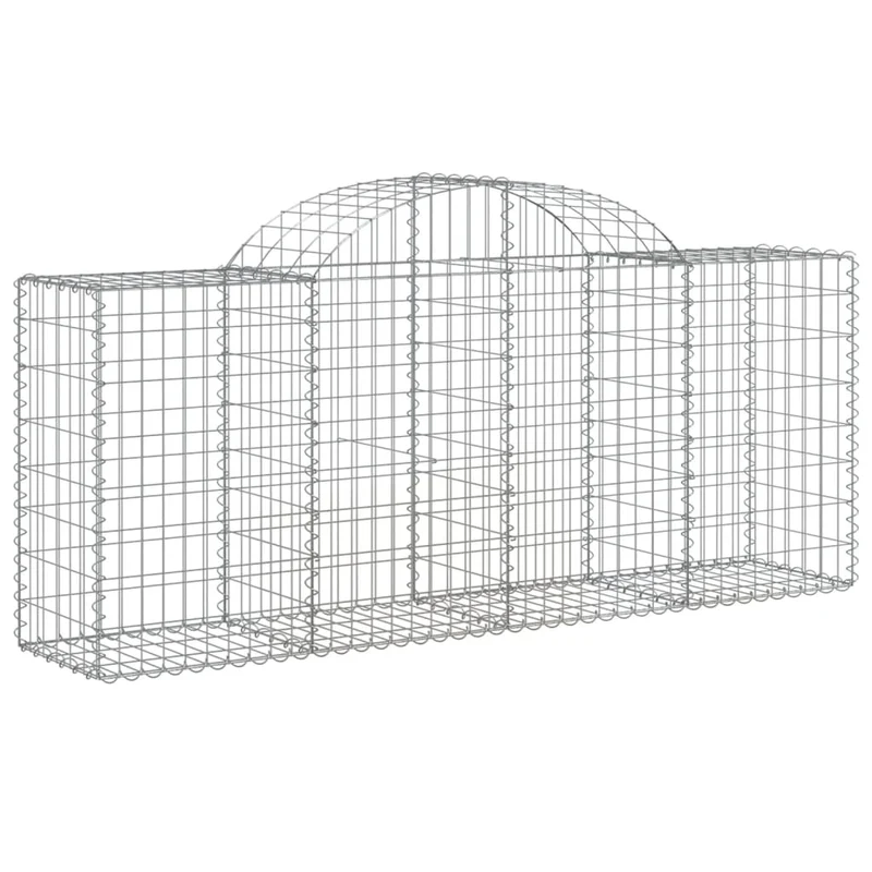 Cestas De Gaviones 8 Uds Forma De Arco Hierro 200x50x80/100 Cm
