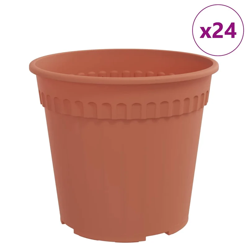 Maceta Redonda Para Flores 24 Uds. Rojo Ladrillo Ø 19 X 16,5 Cm