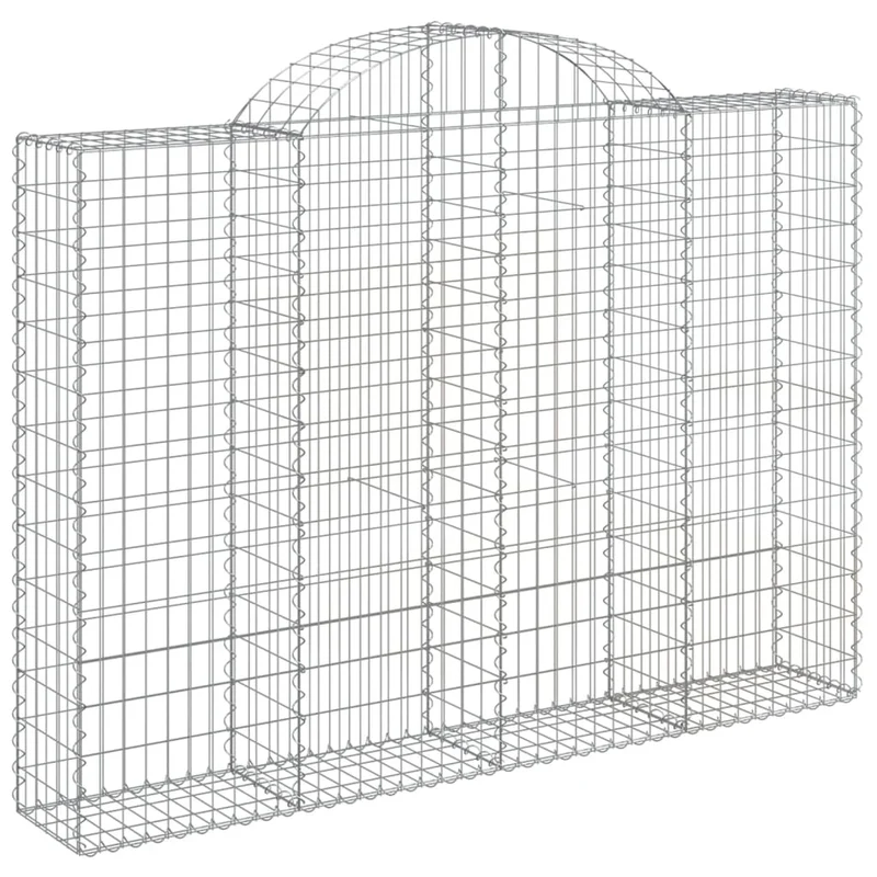 Cestas De Gaviones 9 Uds Forma De Arco Hierro 200x30x140/160 Cm