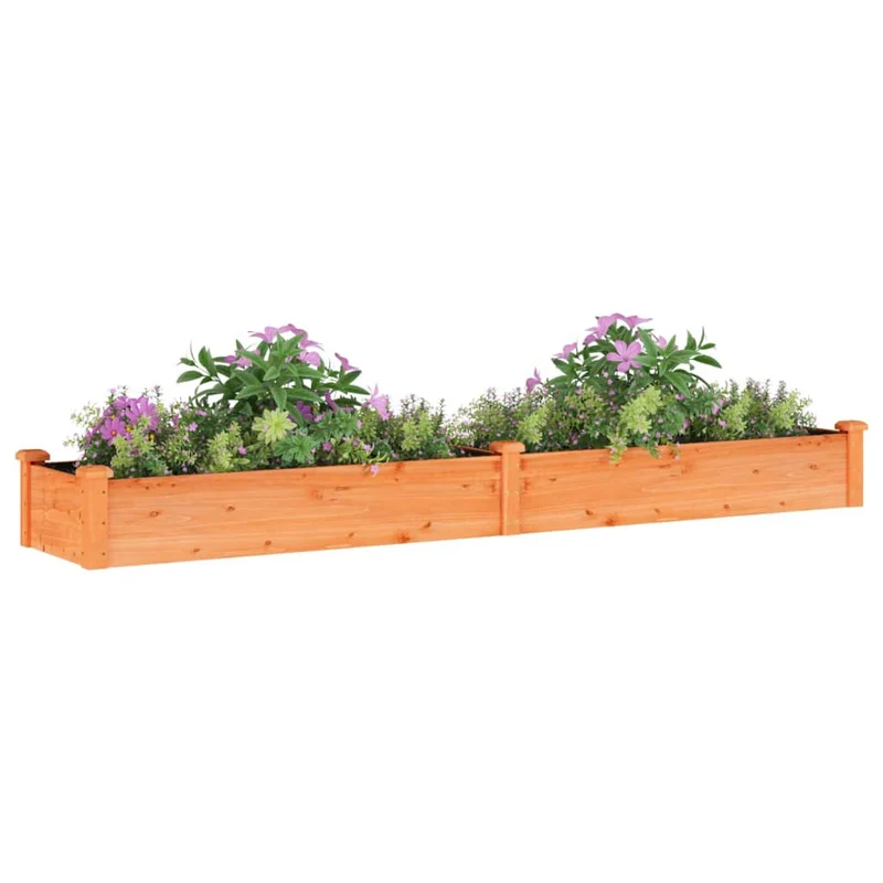 Jardinera Arriate Con Forro Madera Abeto Marrón 240x45x25 Cm