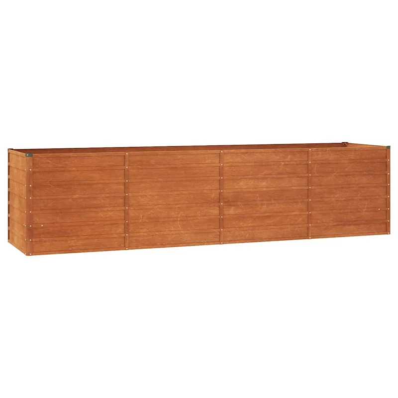 Arriate Oxidado De Acero Corten 320x80x77 Cm