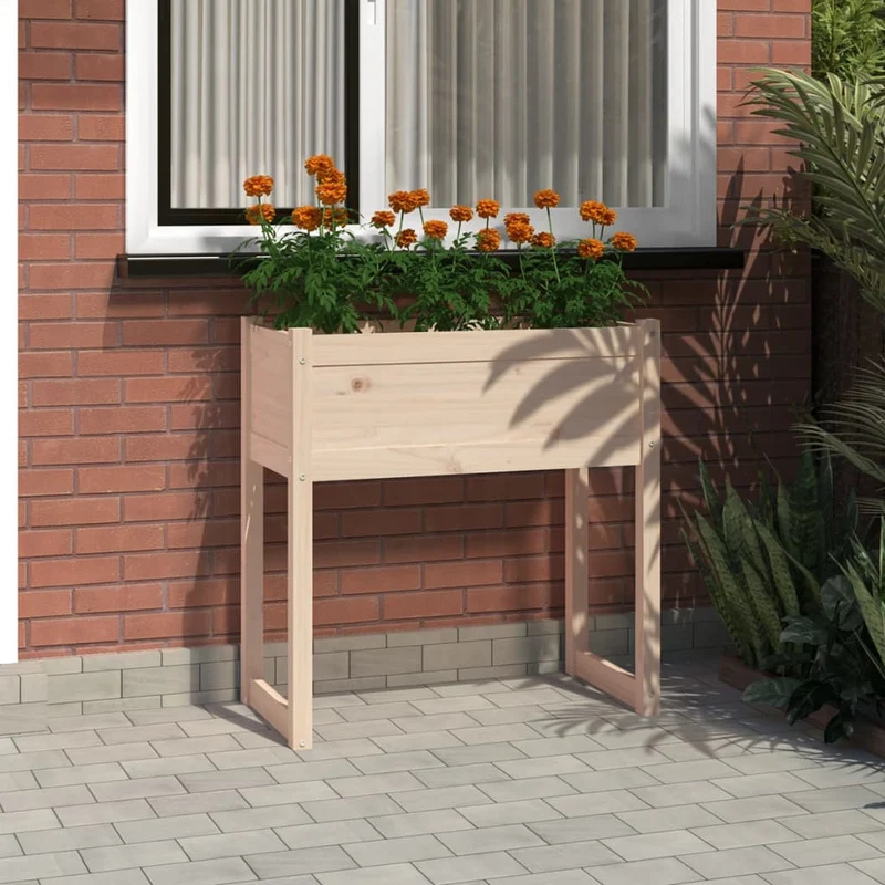 Jardinera De Madera Maciza De Pino 78x40x81 Cm