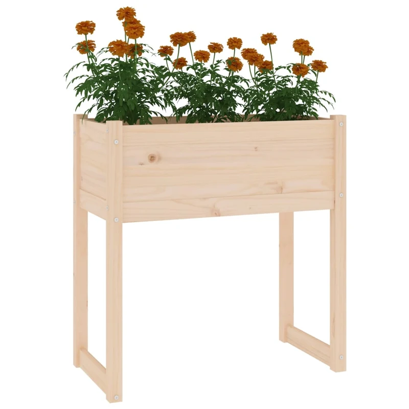 Jardinera De Madera Maciza De Pino 78x40x81 Cm
