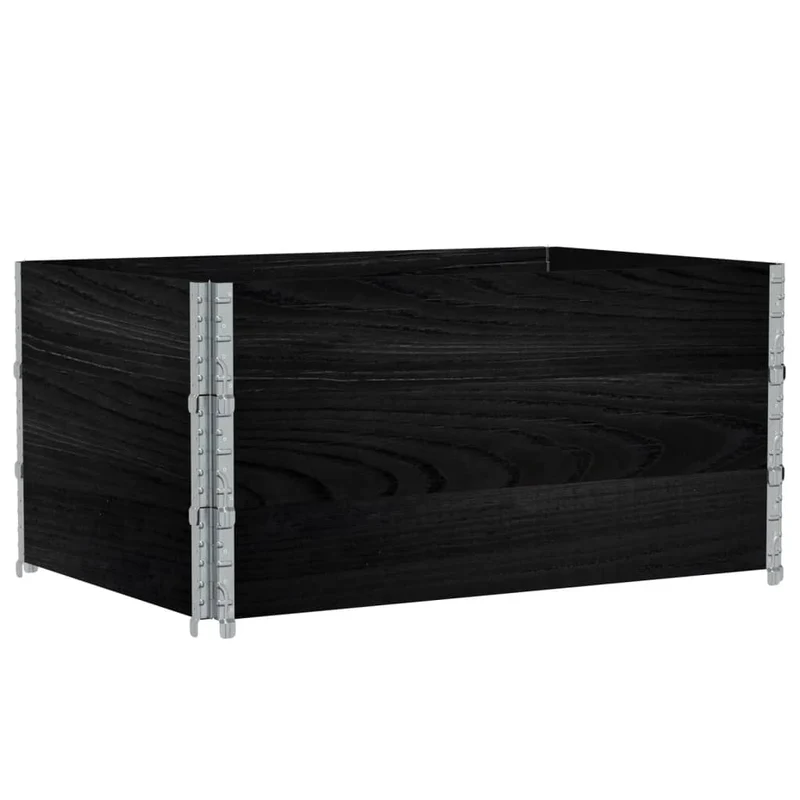 Jardinera De Madera Maciza De Pino Negra 120x80 Cm