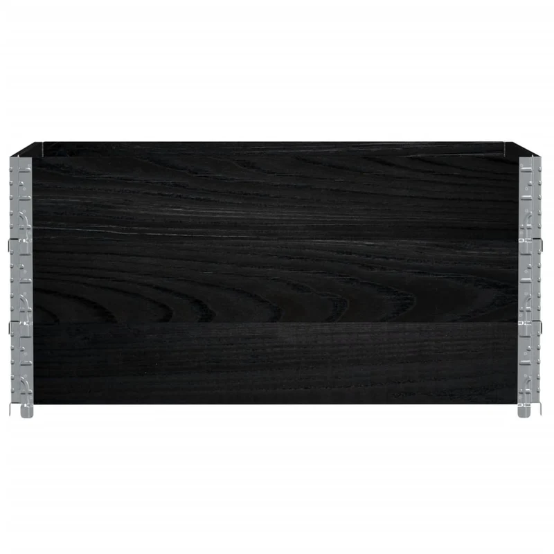 Jardinera De Madera Maciza De Pino Negra 120x80 Cm