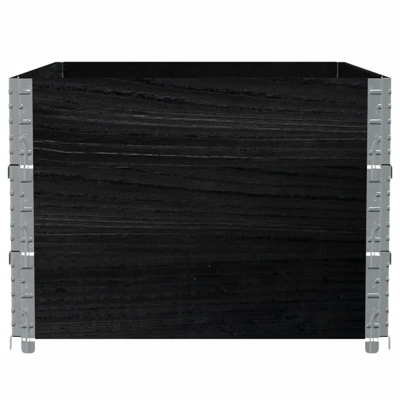 Jardinera De Madera Maciza De Pino Negra 120x80 Cm