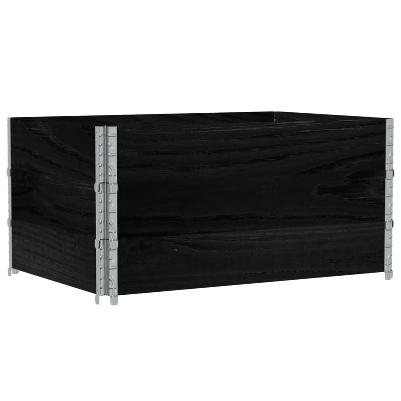 Jardinera De Madera Maciza De Pino Negra 120x80 Cm