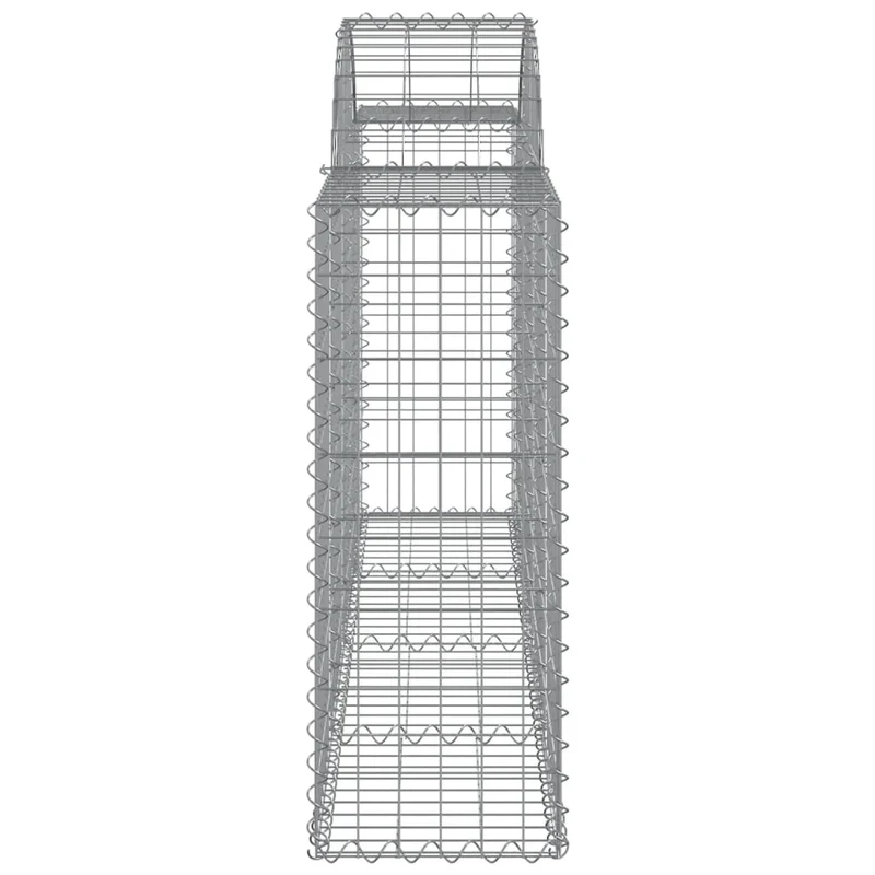 Cestas De Gaviones 14 Uds Forma De Arco Hierro 200x30x80/100 Cm