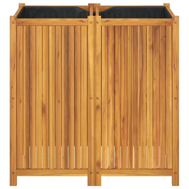 Jardinera Con Forro Madera Maciza De Acacia 100x50x100 Cm