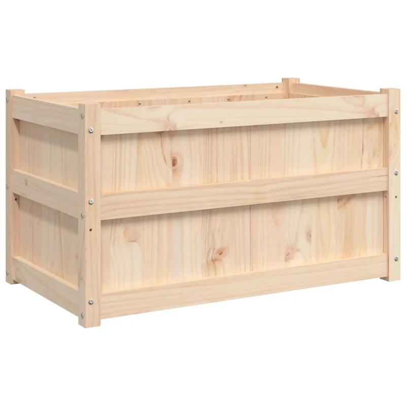 Jardinera De Madera Maciza De Pino 90x50x50 Cm