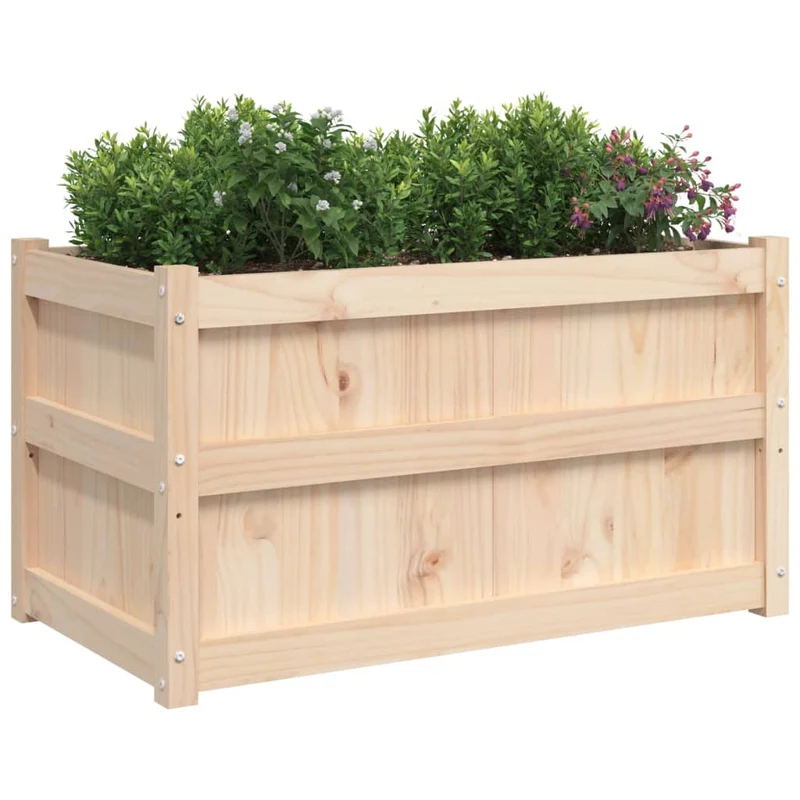 Jardinera De Madera Maciza De Pino 90x50x50 Cm