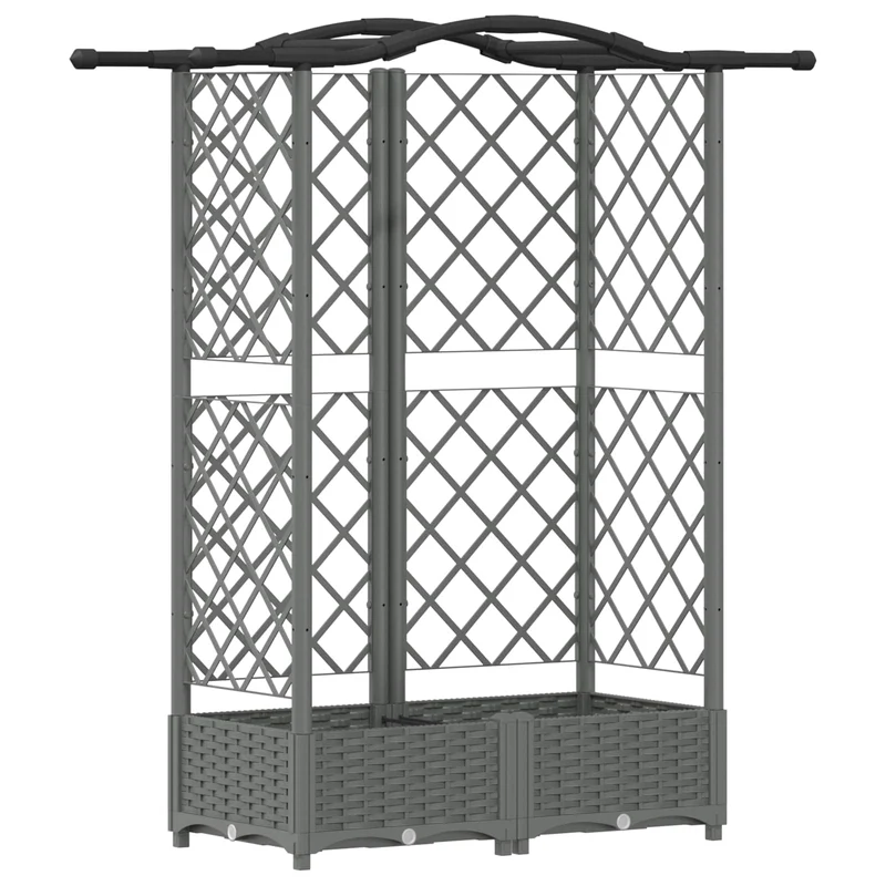 Cama Elevada Con Trellis Y Techo Gris Claro 124 X 40 X 123 Cm