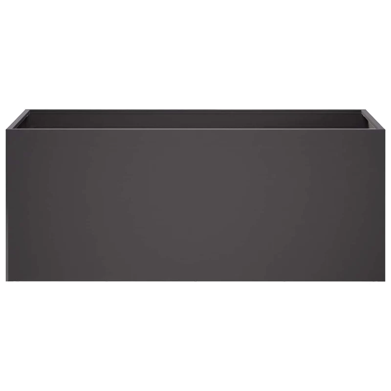 Macetero De Jardín Negro 80 X 40 X 40 Cm Acero Laminado En Frío