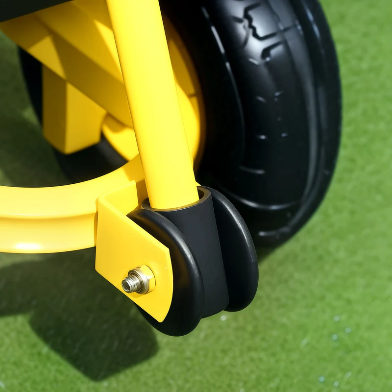Outsunny Carro De Jardín Basculante Carga 200 Kg Negro Y Amarillo
