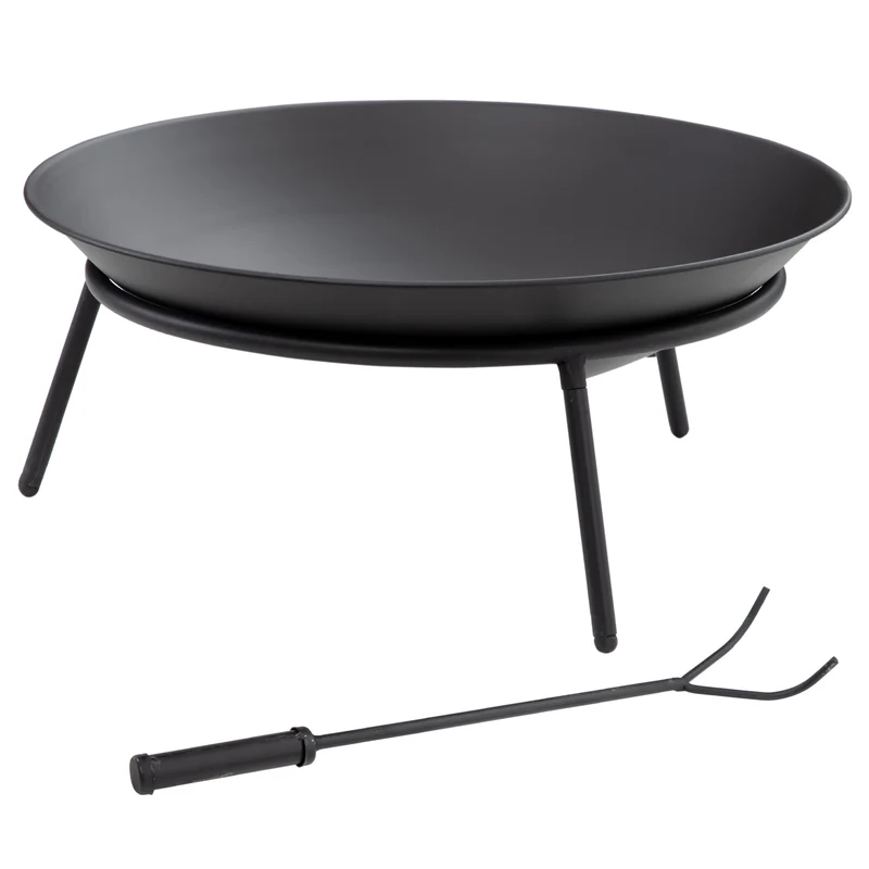 Outsunny Brasero Exterior De Jardín Con Atizador Para Hogueras Terraza Ø47x21 Cm