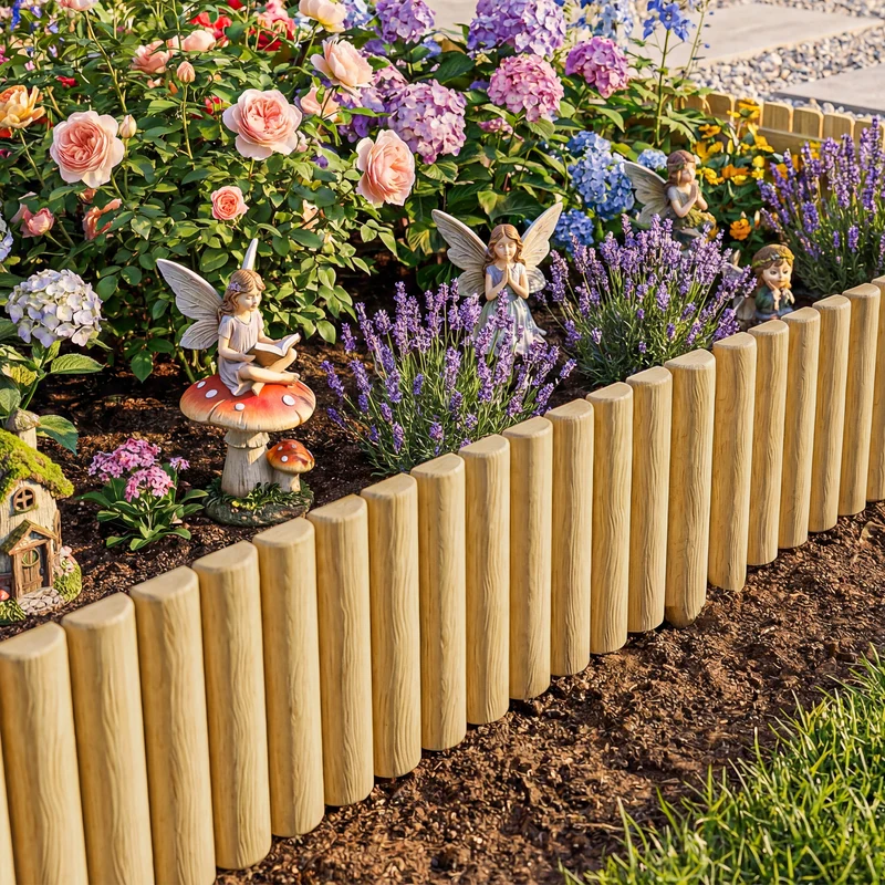 Outsunny Valla De Jardín De Madera 176x38 Cm Para Huerto Patio Natural