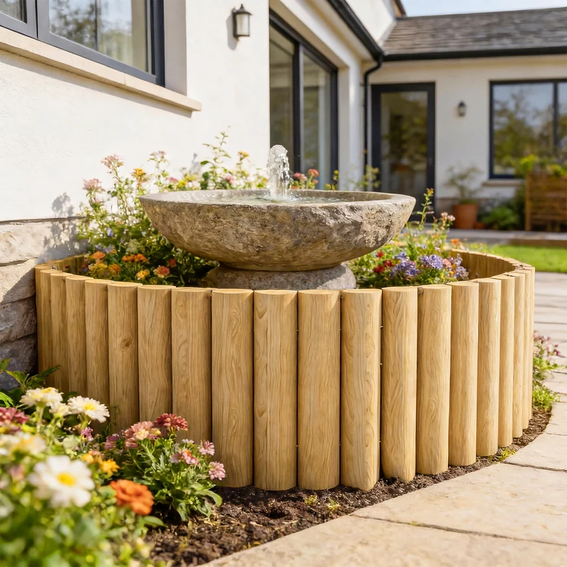 Outsunny Valla De Jardín De Madera 176x38 Cm Para Huerto Patio Natural