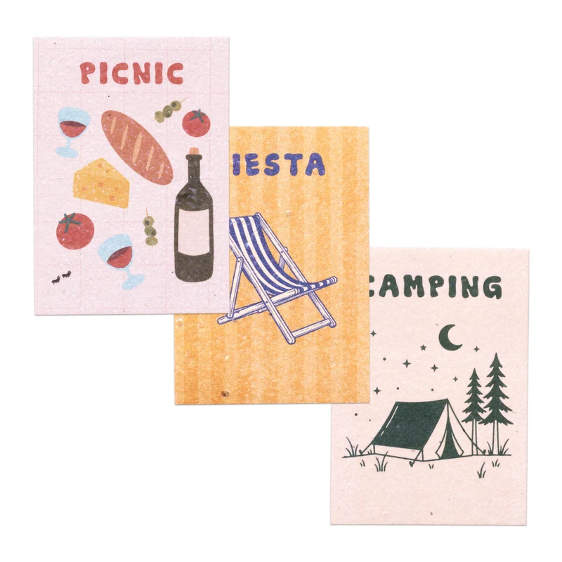 Pack 3 Postales Plantables Summer Break Semillas Naturales | Papel de Algodón Reciclado | Regalo Original - Resetea