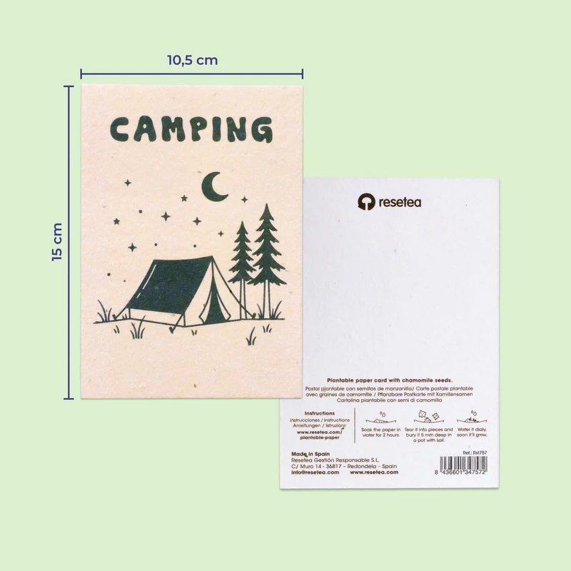 Pack 3 Postales Plantables Summer Break Semillas Naturales | Papel de Algodón Reciclado | Regalo Original - Resetea