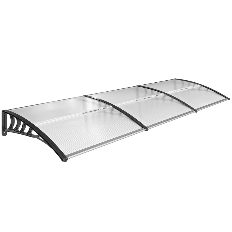 Outsunny Tejadillo De Protección Contra Sol Y Lluvia Para Puertas 90x295x23,5 Cm