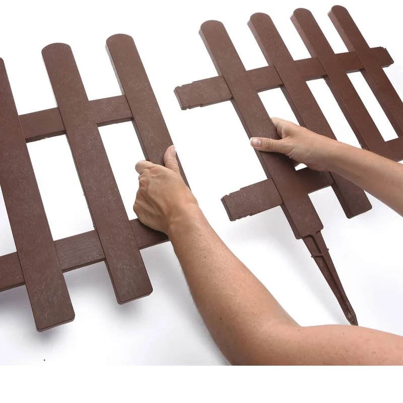 Pack 5 Mini Vallas Clickfence Lop Marrón - Ecológicas Y Versátiles - 0,35x0,55x0,02 M - Multicolor