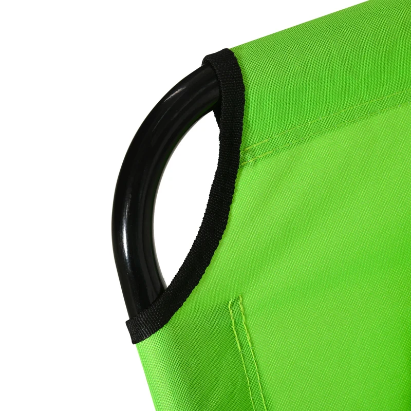 Outsunny Tumbona Plegable De Jardín Con Respaldo Ajustable Almohada Acero Verde
