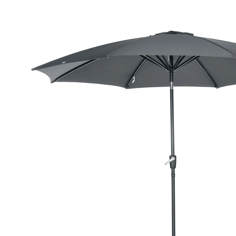 Outsunny Sombrilla De Jardín Ø300x252 Cm Con Manivela Techo Inclinable Gris